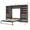 Bestar Cielo 119W Full Murphy Bed and 2 Shelving Units with Drawers (118W), Bark Grey & White 80895-47 - alternate 7